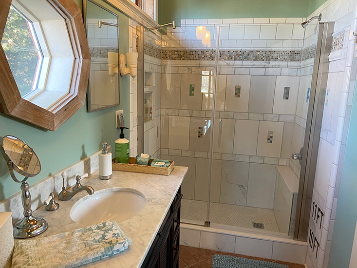 All the tile in The Recycled House is remnant tile -- all leftover from other people's jobs!