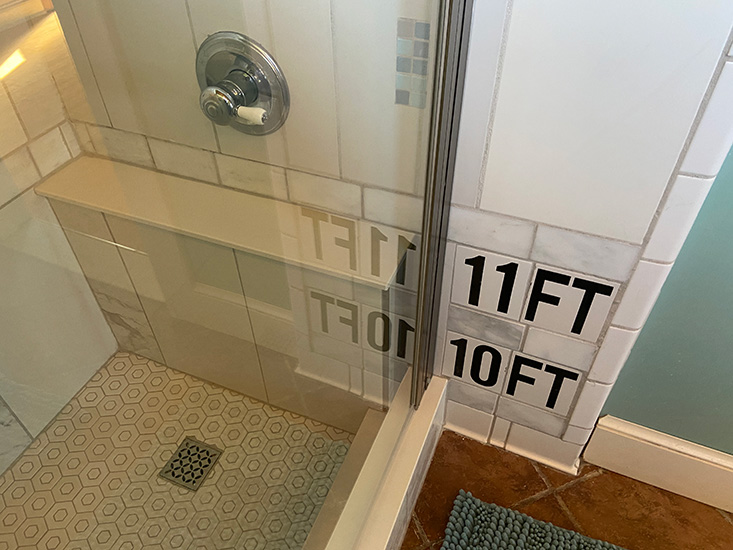 These came from a pool, but don't worry, you can't fill up the shower and drown.